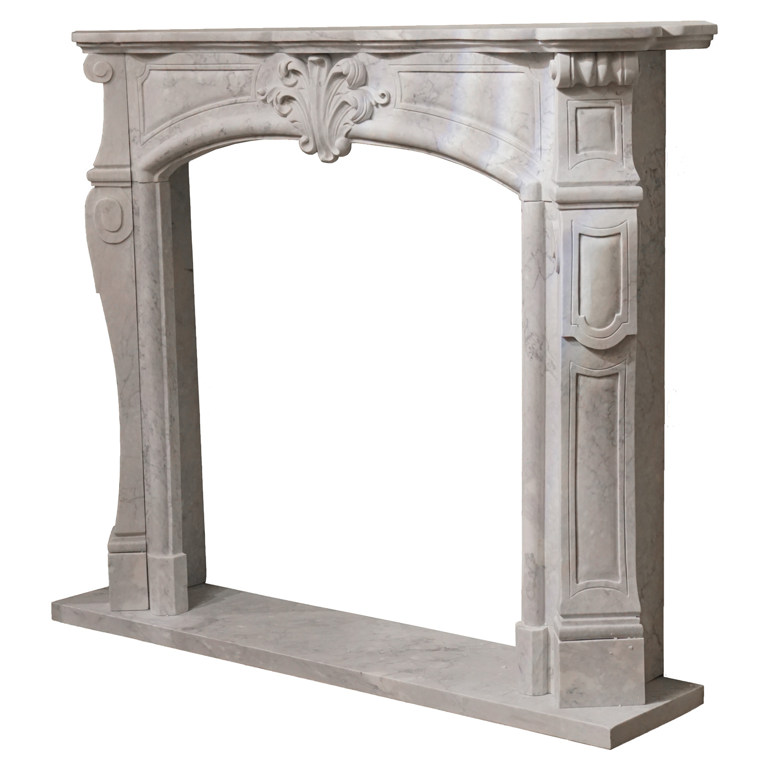 French Carrara Marble Fireplace Jansen Furniture   J21001 1 